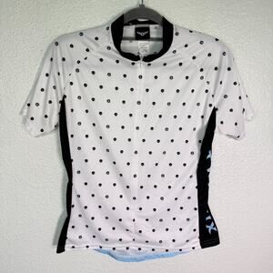 Twin Six Cycling Jersey Womens Large Skull Dot Print Short Sleeve Activewear